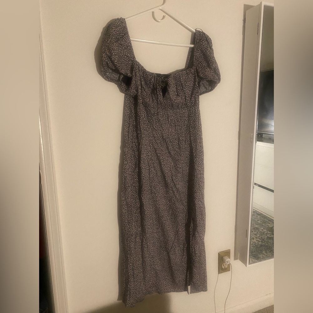 Floral slit midi dress